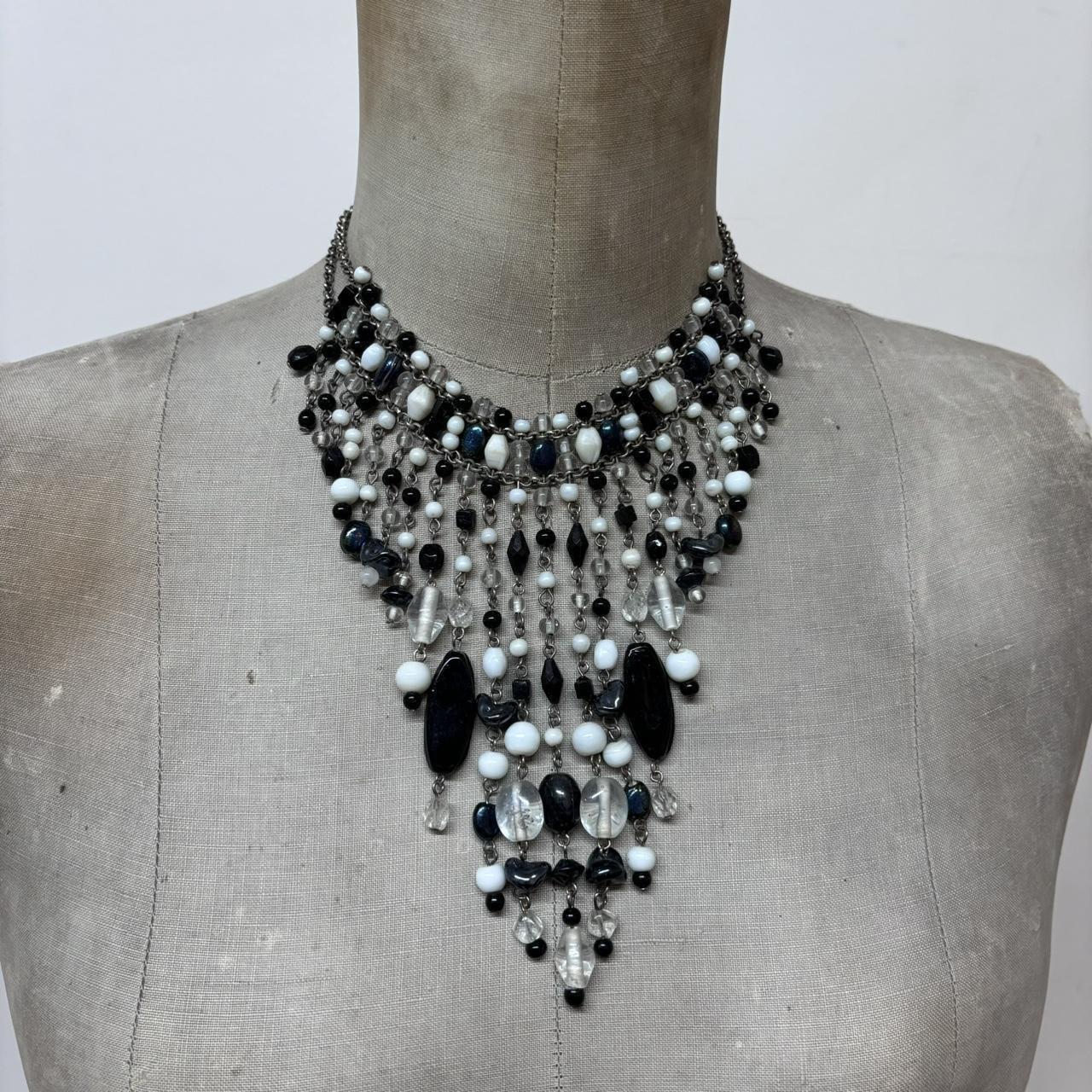 Layered chain gothic charm necklace
