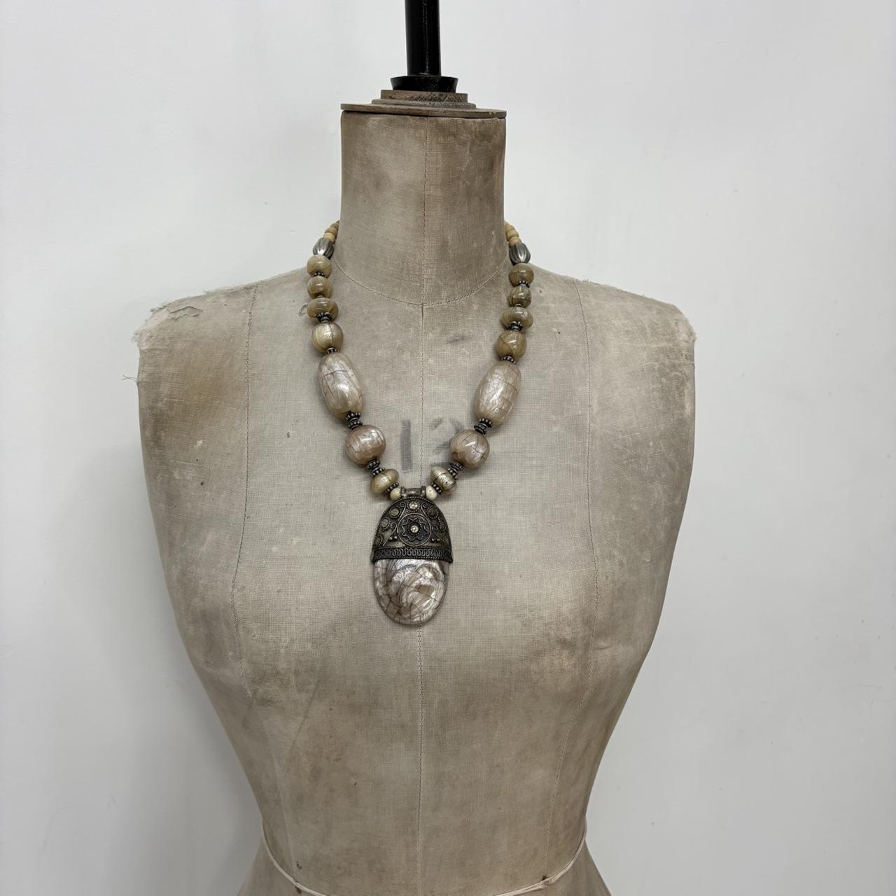 Chunky oversized boho gem necklace
