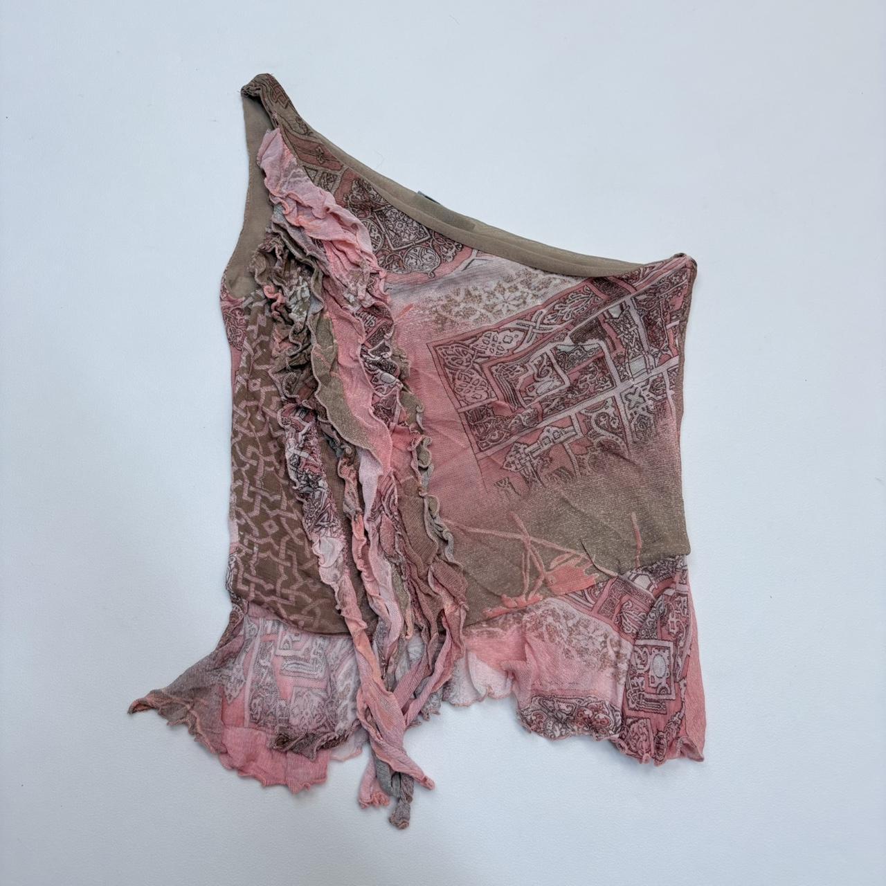Asymmetric pink flutter vest