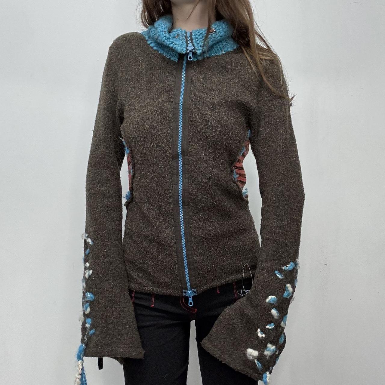 Flare knitted boho zipper jumper