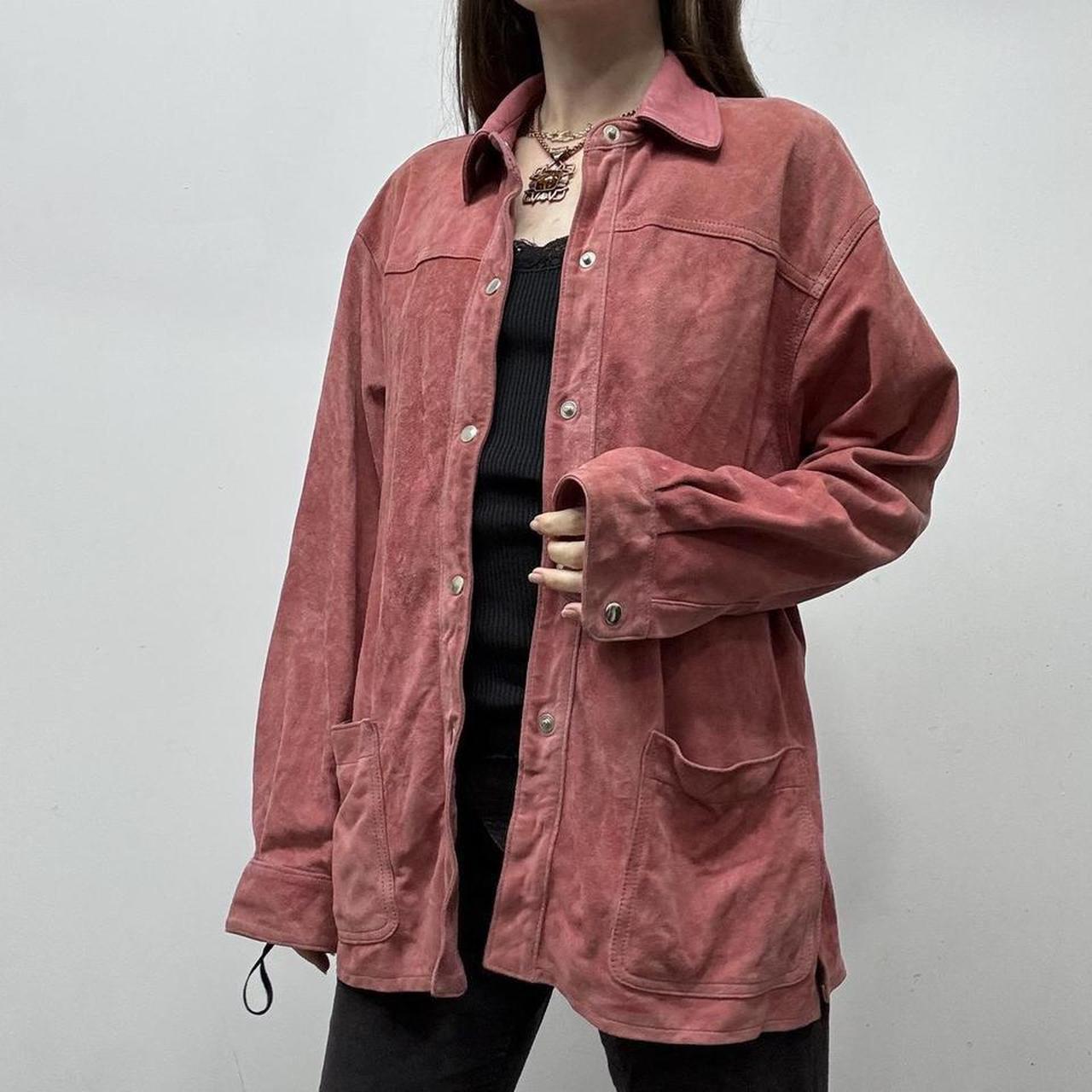 Slouchy pink suede jacket