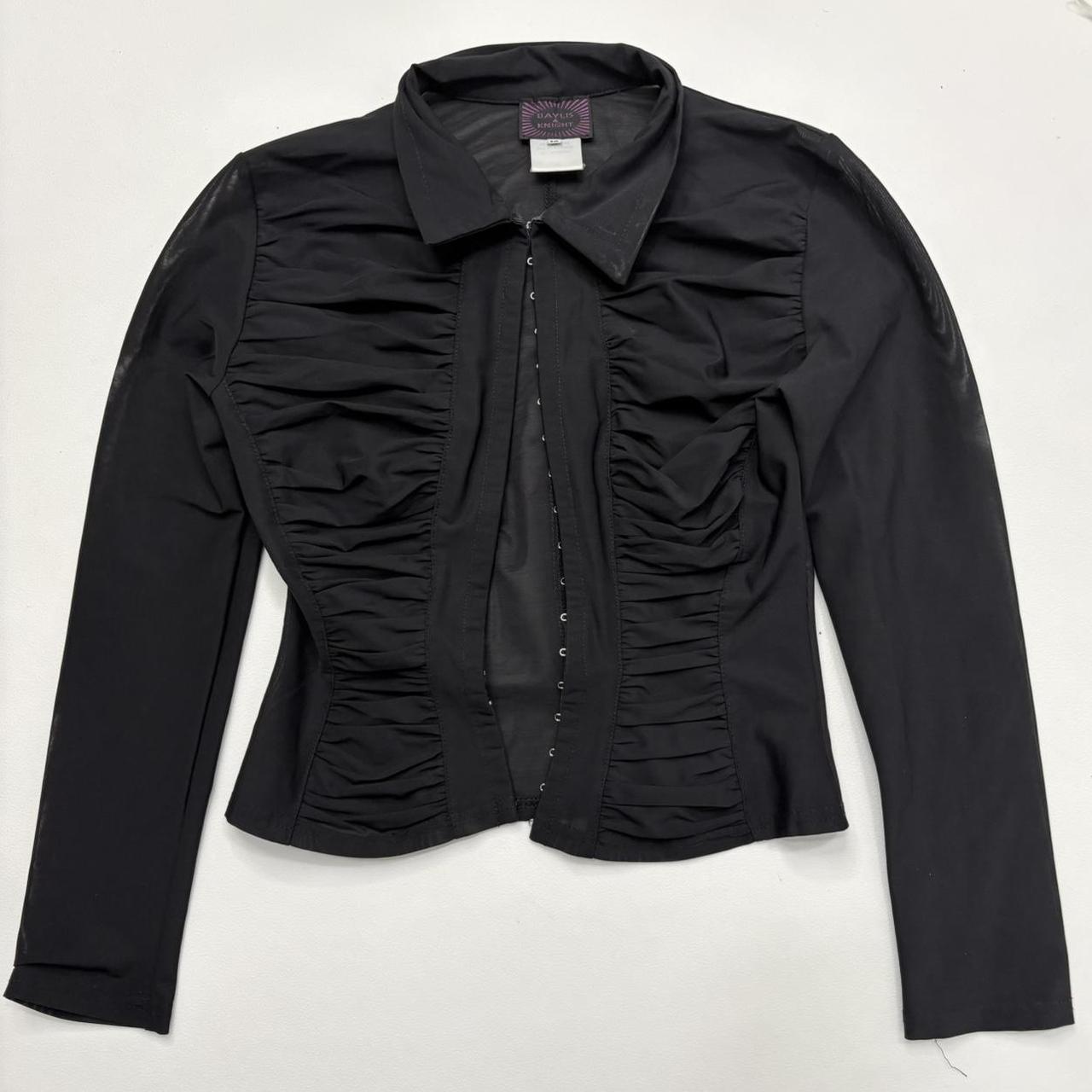 Black cinched corset shirt