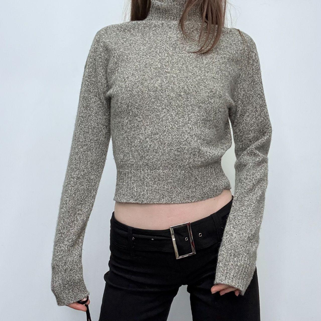 Grey cropped cashmere jumper