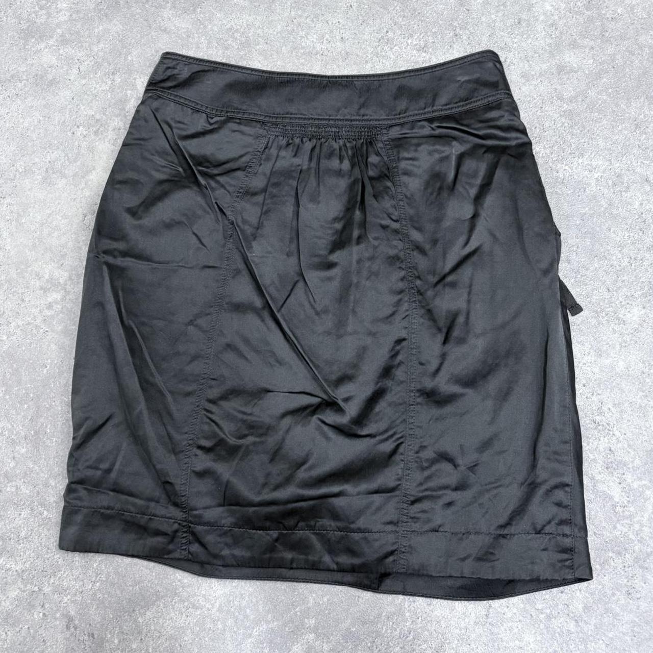 Grey puff gathered mini skirt