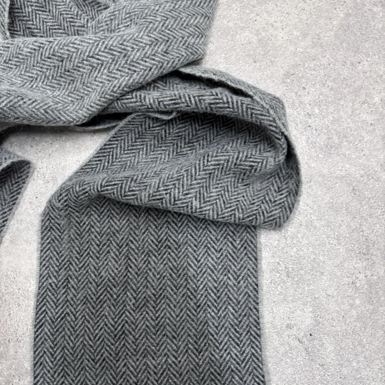 Soft grey wool knit scarf