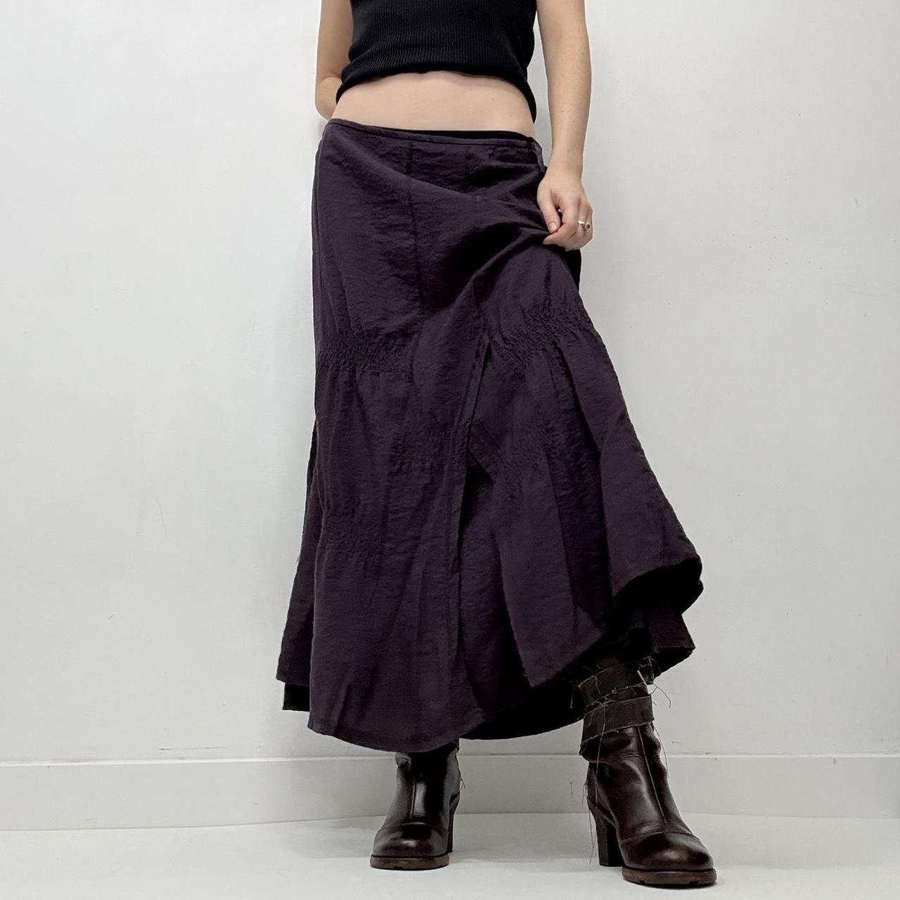 Cinched purple maxi skirt