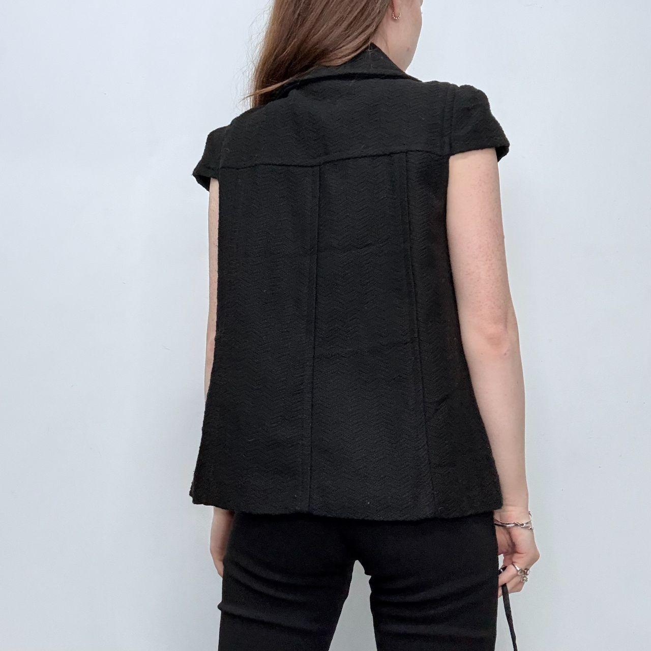 Black capped sleeve pea coat