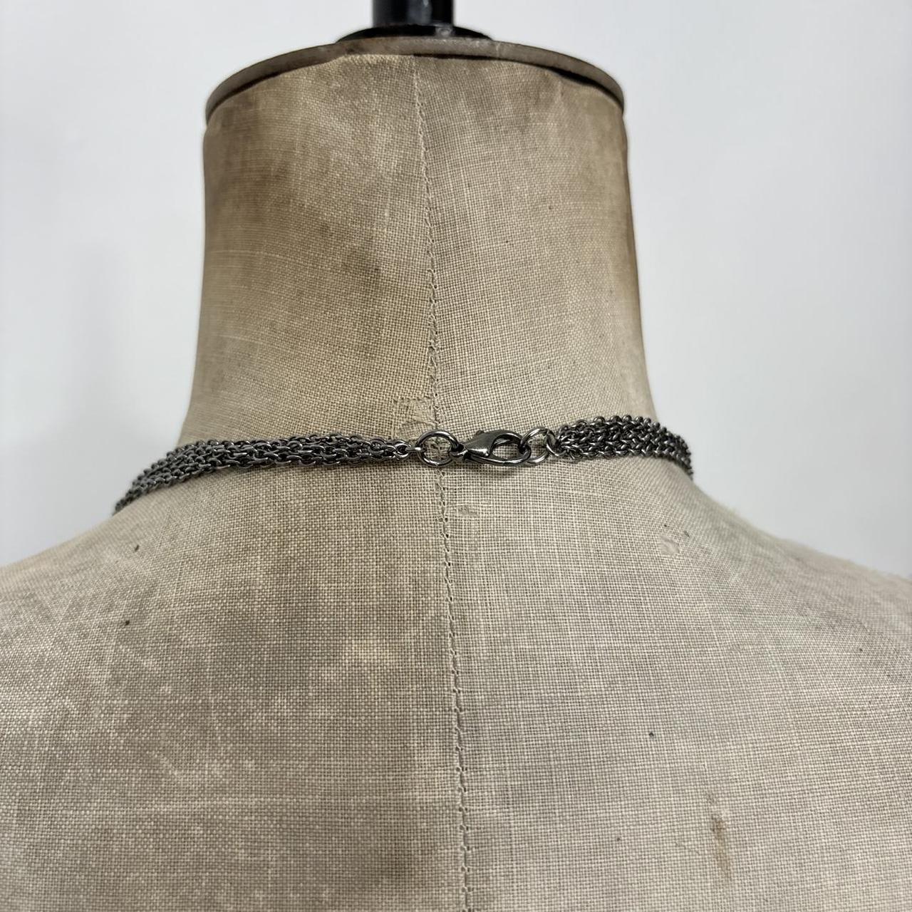 Silver beaded boho chain necklace