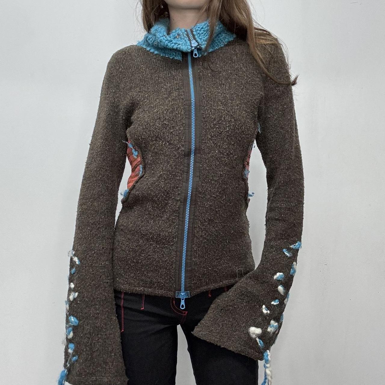 Flare knitted boho zipper jumper