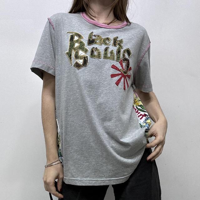 Graphic embroidered printed tshirt