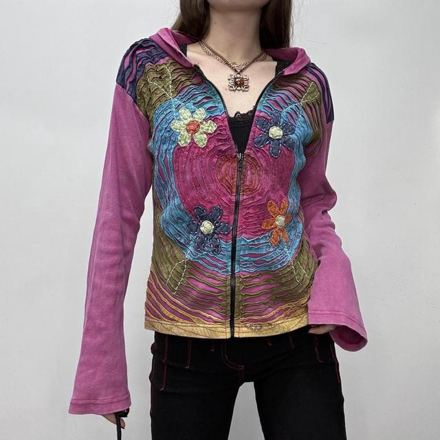 Flared hippie flower hoodie