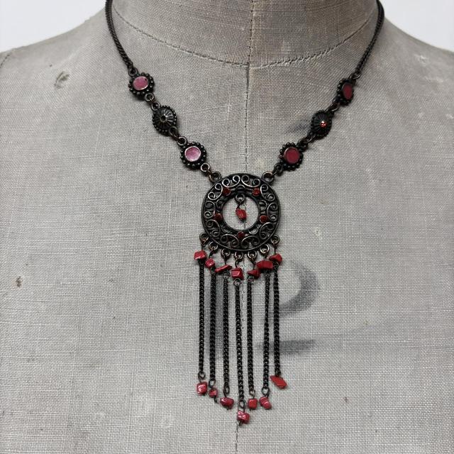 Flower chain boho grunge necklace