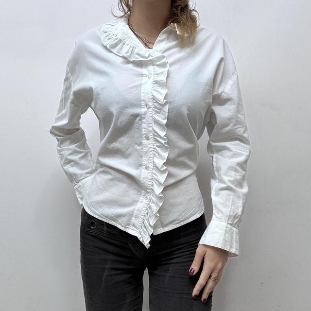 White ruffle coquette shirt