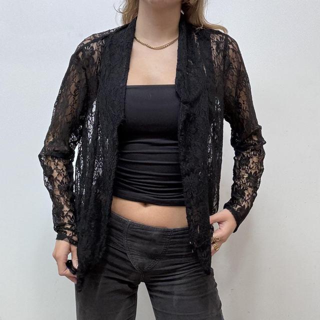 Black lace gothic drape top