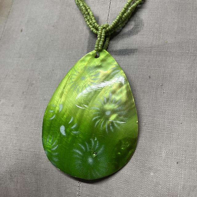 Beaded shell boho necklace