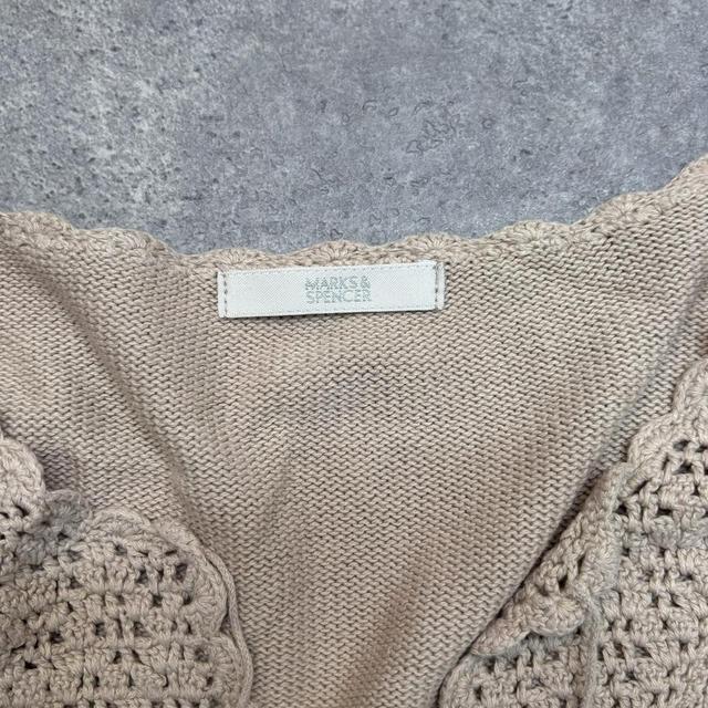 Tan lace crochet flared jumper