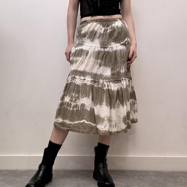 Distressed lace boho skirt