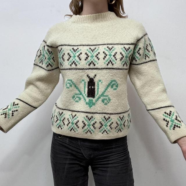 Wool knit fair isle winter jumper