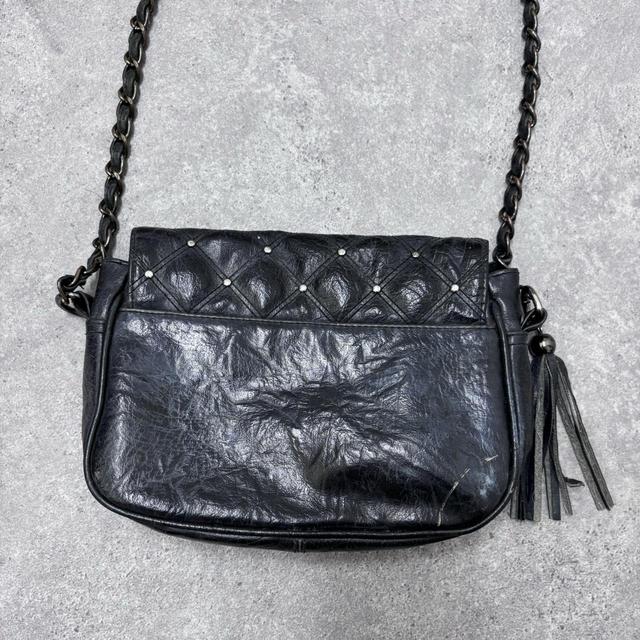 Black leather studded bag
