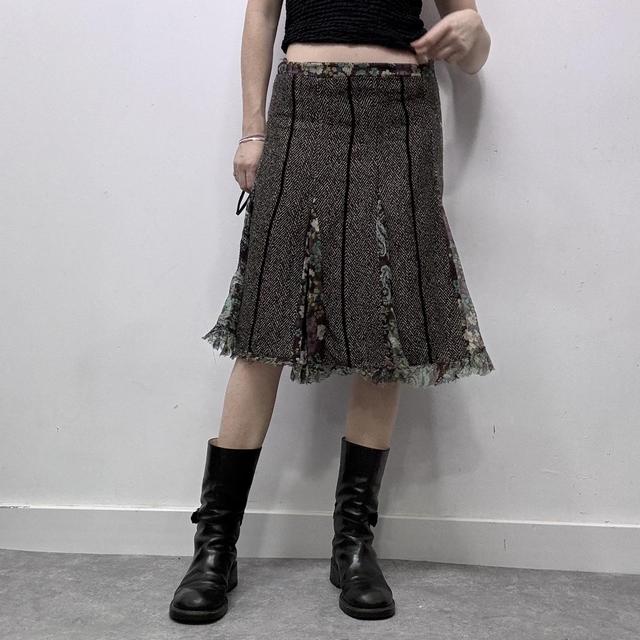 Fairy tweed flared midi skirt