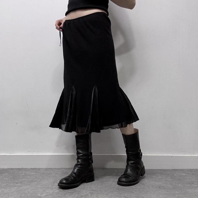 Black fairy grunge midi skirt