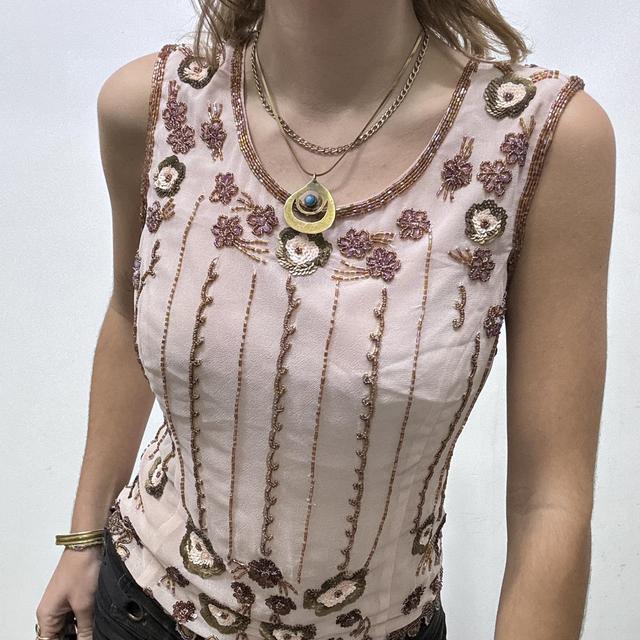 Pink beaded delicate vest