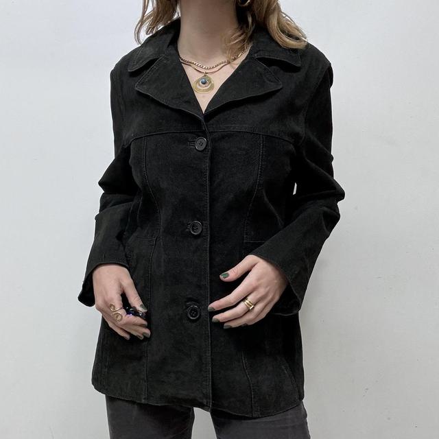 Black suede blazer jacket