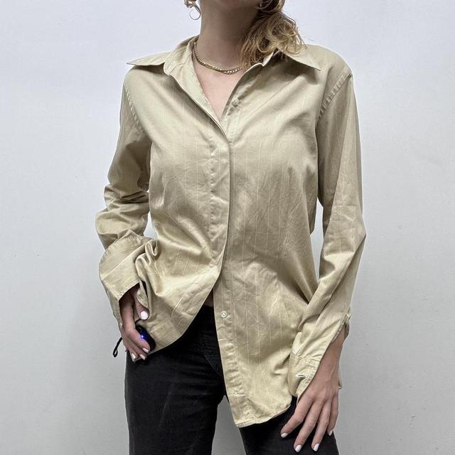 Minimalist brown pinstripe shirt