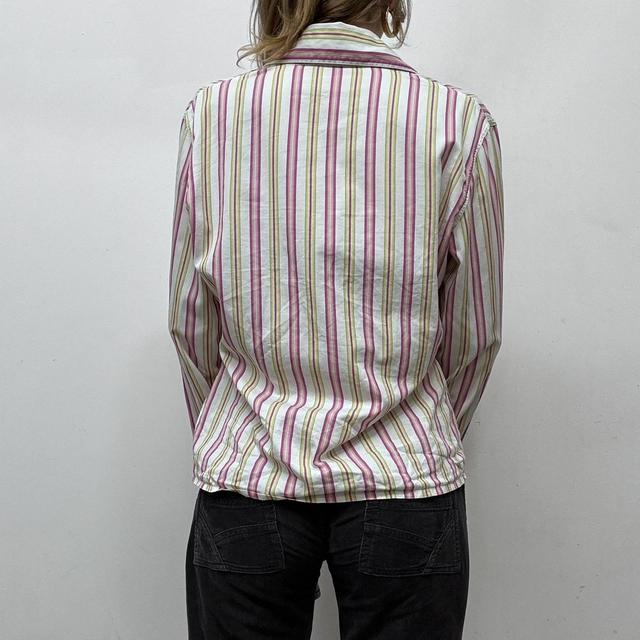 Flared pinstripe fitted shirt