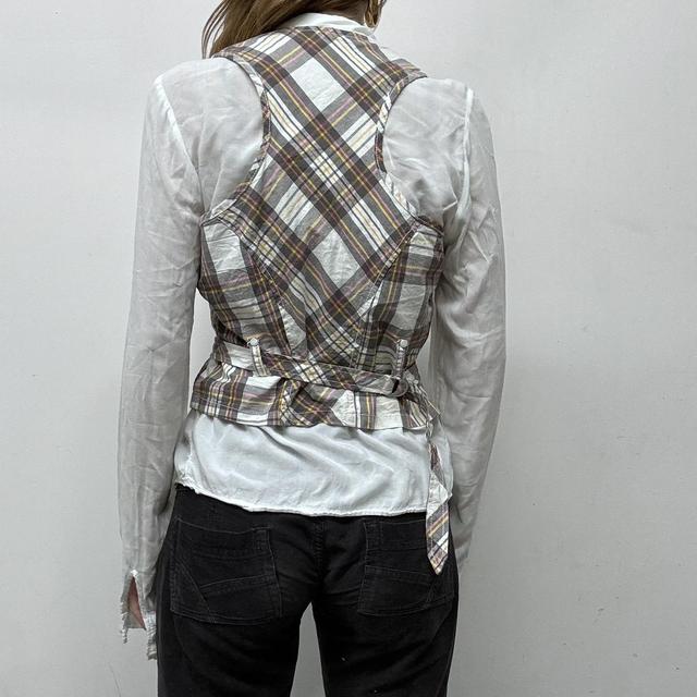 Fitted checked waistcoat vest