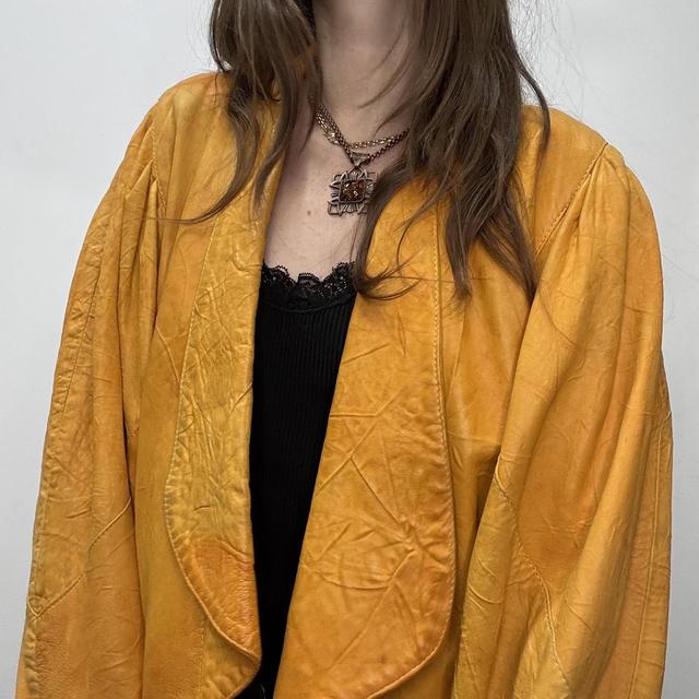 Ultra slouchy batwing leather jacket