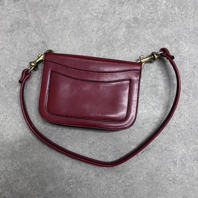 Red leather shoulder bag