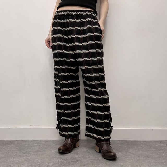 Wide leg pinstripe trousers
