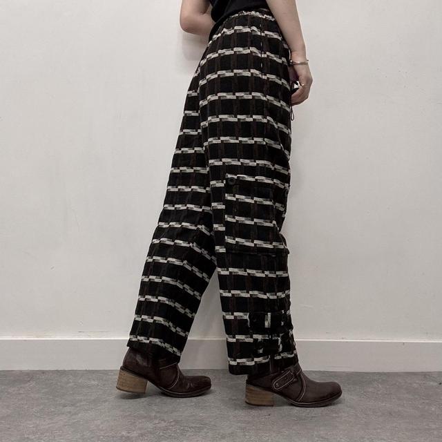 Wide leg pinstripe trousers