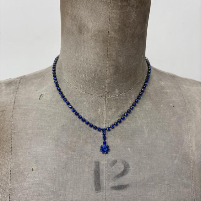 Y2K tennis necklace blue diamond