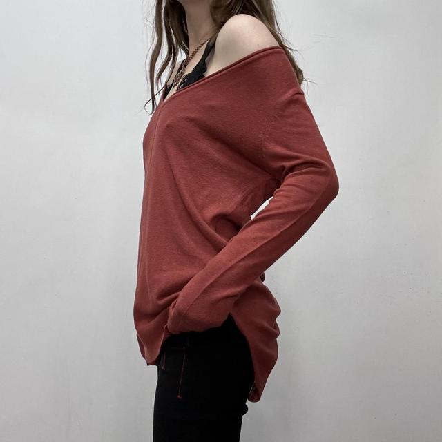 Slouchy wide neck knit jumper