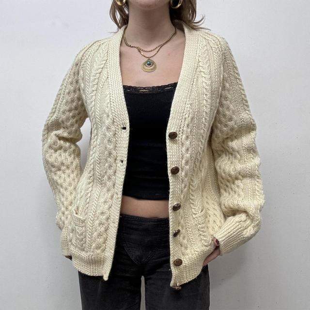 Cable knit oversized cardigan