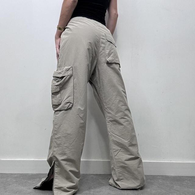 Beige oversized balloon cargo trousers