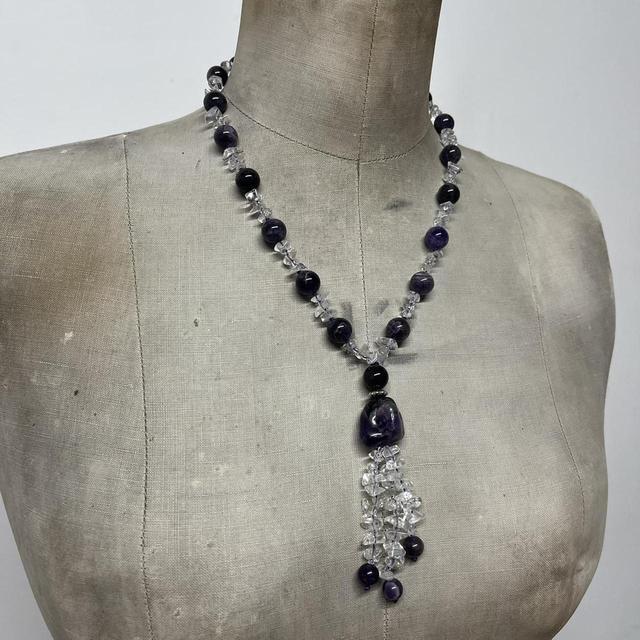Chunky crystal amethyst necklace