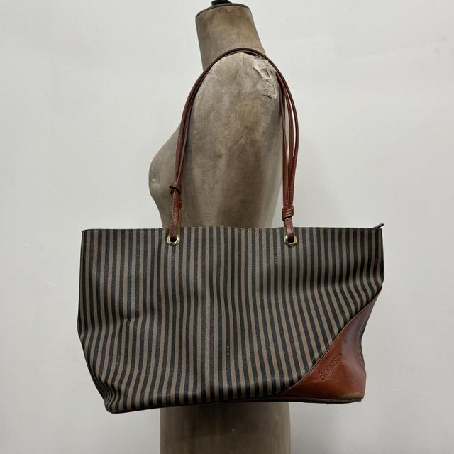 Vintage pinstripe leather shoulder bag