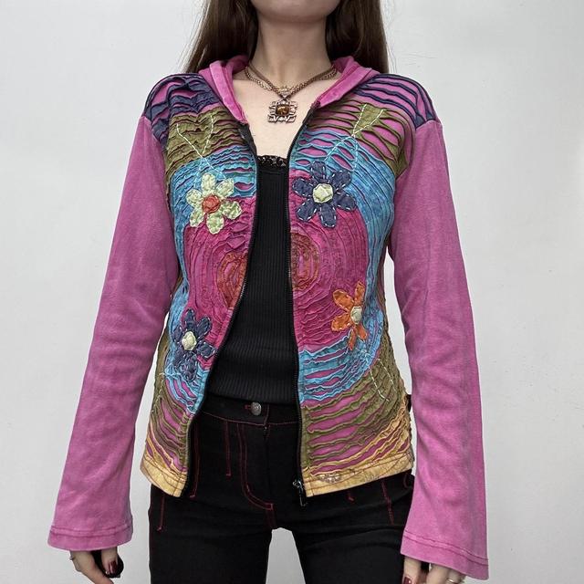 Flared hippie flower hoodie