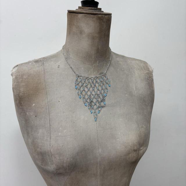 Beaded chandiler layered drape necklace