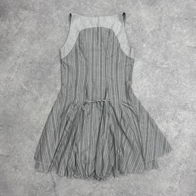 Flared pinstripe mini dress