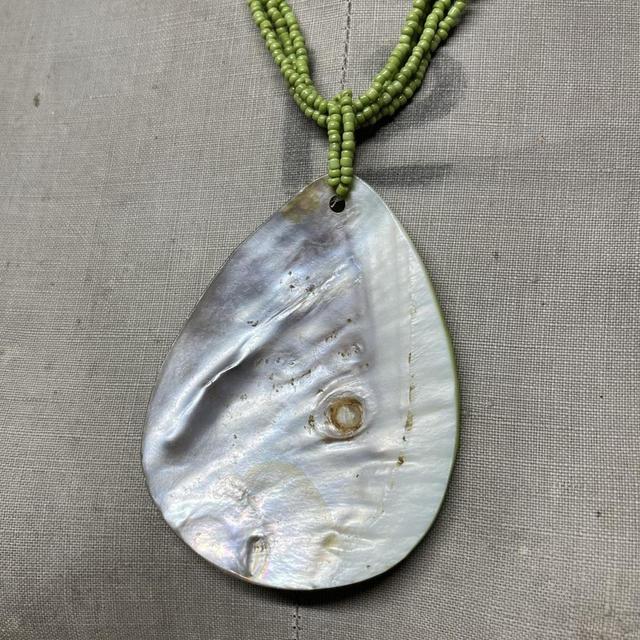 Beaded shell boho necklace