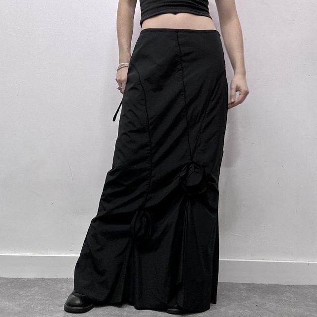Black draped gothic maxi skirt