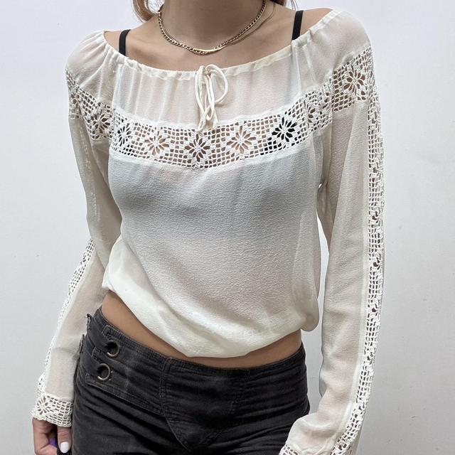 Sheer lace floaty blouse