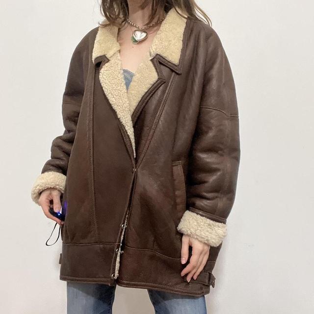 Vintage shearling aviator jacket