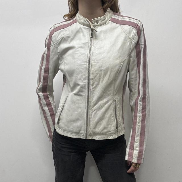 Leather vintage biker jacket