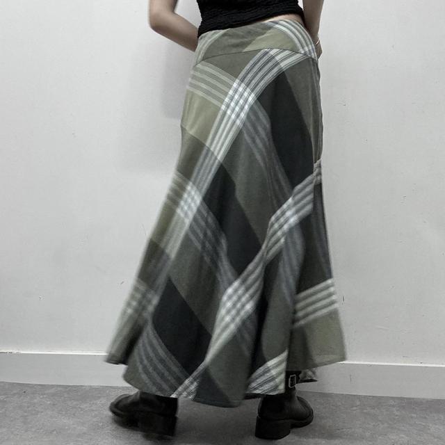 Oversized print tartan checked maxi skirt