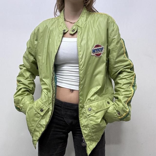 Nylon varsity bomber jacket